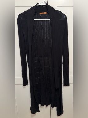 Belldini Black Ribbed Knit Cardigan. Size-M